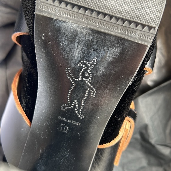 MARNI Vintage Platform Booties Pumps - Velvet with Leather Buckle size 40 - Picture 10 of 12